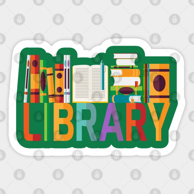 Library Sticker by Mako Design 